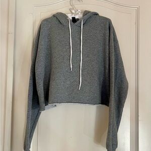 Wild Fable Gray Cropped Hoodie Sweater